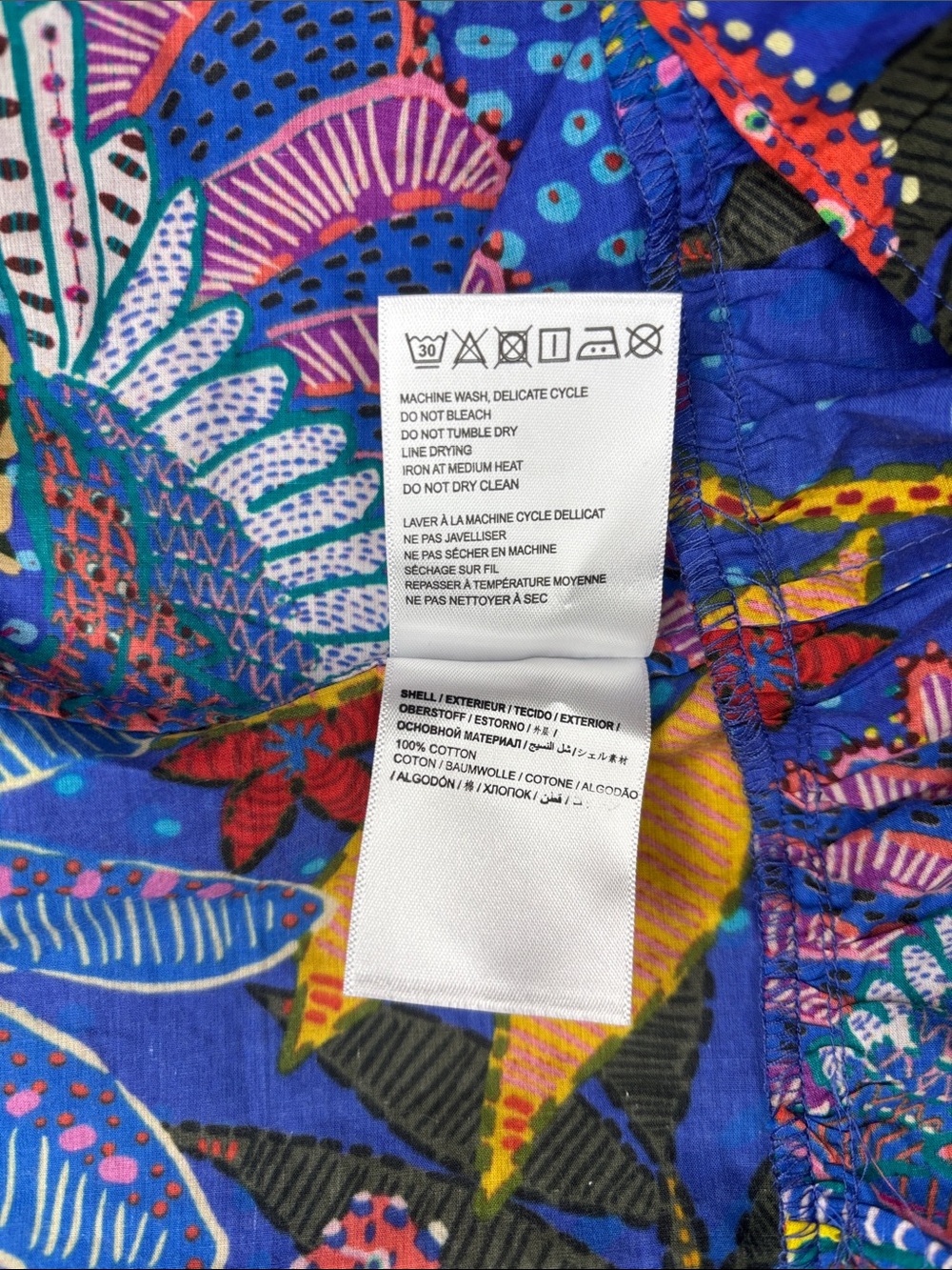 FARM Rio Blue Floral Print Maxi Dress with Orange Accents - Picture 11 of 11